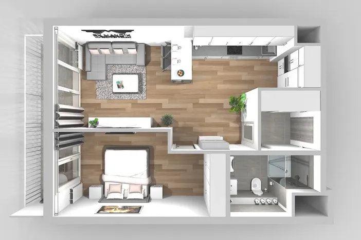 Pronájem bytu 2+kk, Praha - Vysočany, Gerstelova, 48 m2