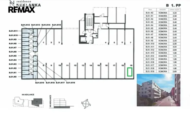 Pronájem garážového stání, Praha - Smíchov, Na Neklance, 15 m2
