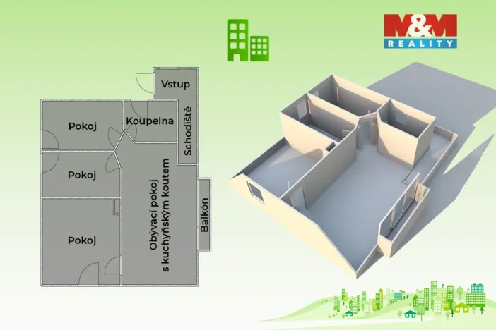 Prodej bytu 4+kk, Krhová, Hlavní, 81 m2