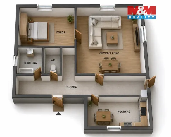 Prodej rodinného domu, Bohušovice nad Ohří - Hrdly, 75 m2
