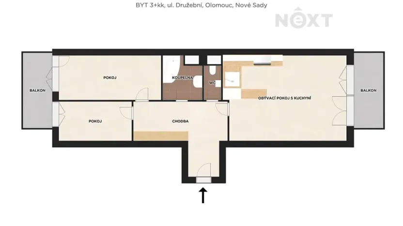 Pronájem bytu 3+kk, Olomouc, Družební, 89 m2