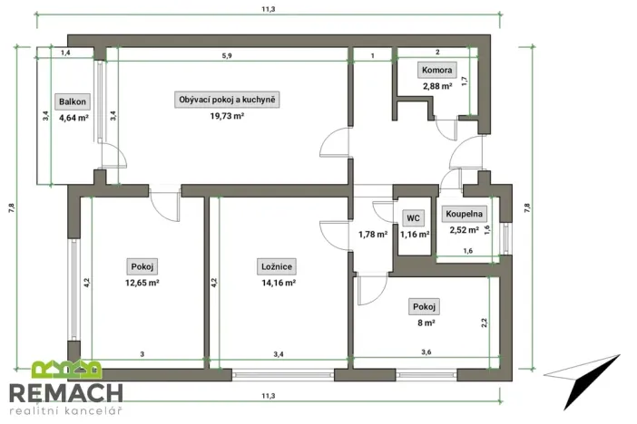 Pronájem bytu 4+kk, Uherské Hradiště, Zahradní, 82 m2