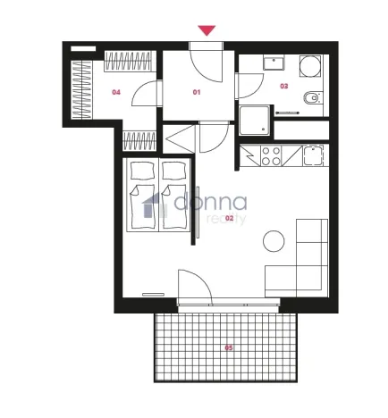 Pronájem bytu 1+kk, Praha, Libušská, 44 m2