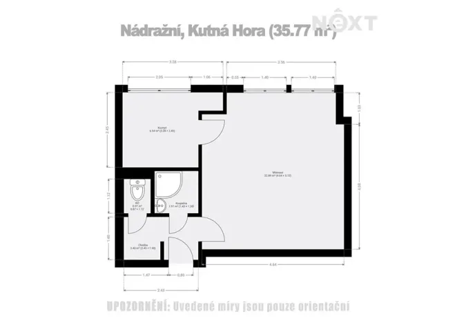 Prodej bytu 1+1, Kutná Hora, Nádražní, 38 m2