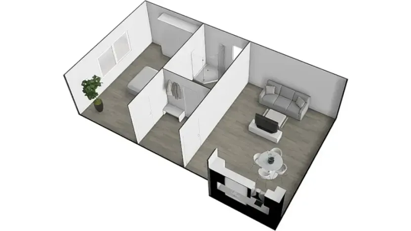 Pronájem bytu 2+kk, Brno, Černohorská, 48 m2