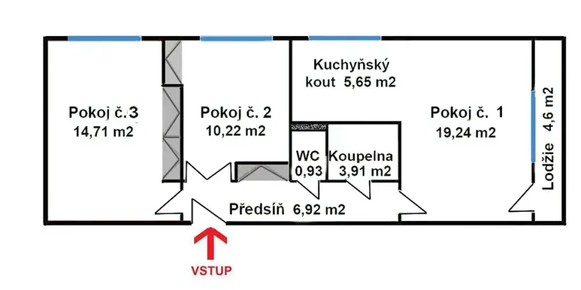 Pronájem bytu 3+kk, Praha - Břevnov, Na klášterním, 66 m2