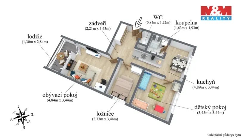 Prodej bytu 3+1, Chomutov, Kamenná, 60 m2