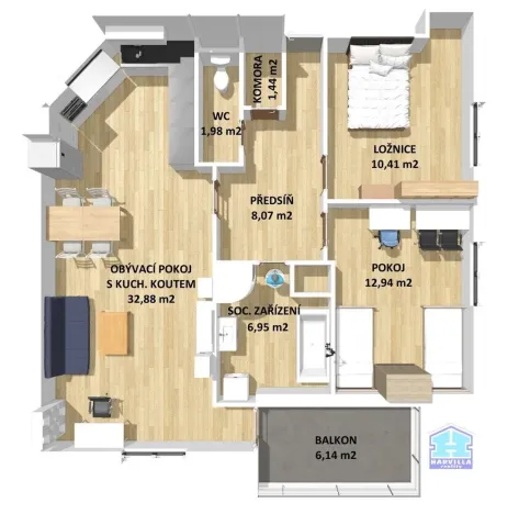 Prodej bytu 3+kk, Plzeň - Bolevec, Studentská, 75 m2