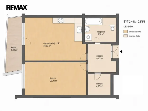Pronájem bytu 2+kk, Praha - Stodůlky, Petržílkova, 53 m2