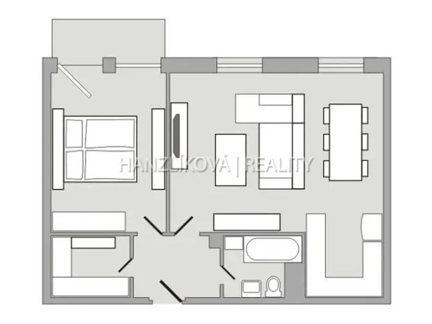 Pronájem bytu 2+kk, České Budějovice - České Budějovice 3, Riegrova, 65 m2