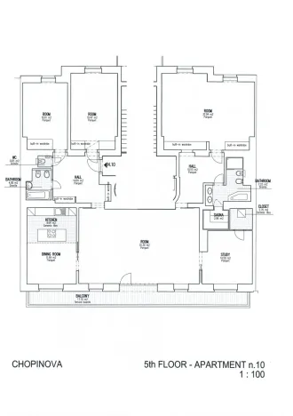 Pronájem bytu 6+kk a větší, Praha - Vinohrady, Chopinova, 204 m2