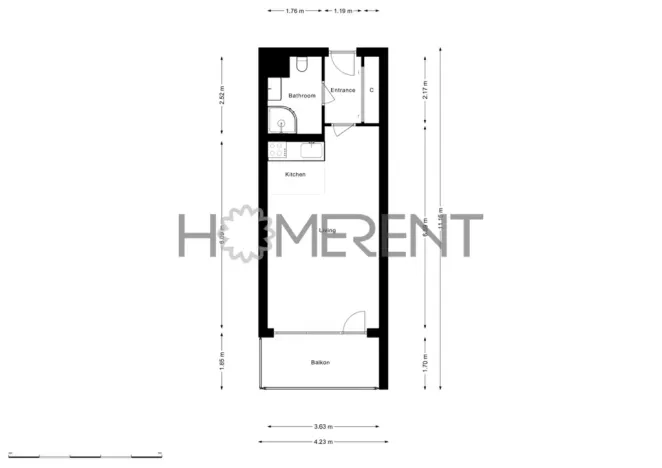 Pronájem bytu 1+kk, Praha - Háje, Sochorcova, 33 m2