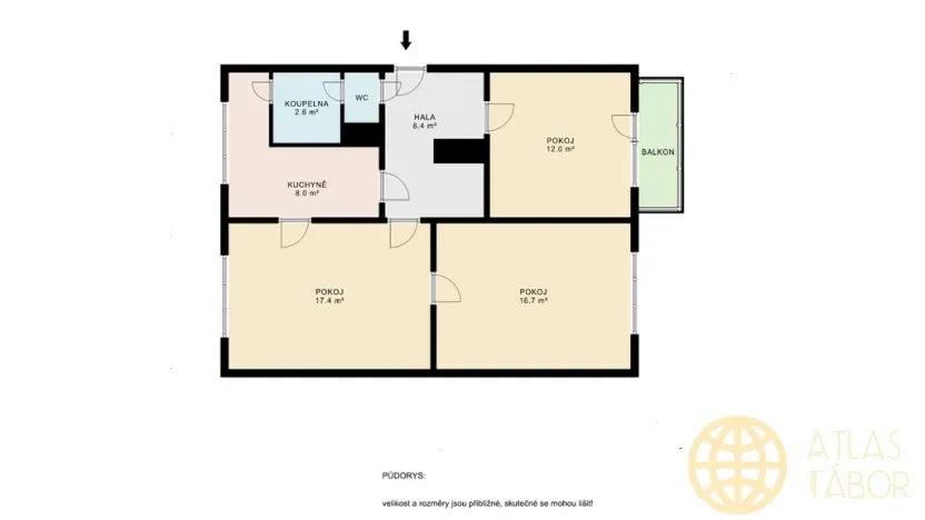 Prodej bytu 3+1, Kamenice nad Lipou, Masarykova, 65 m2