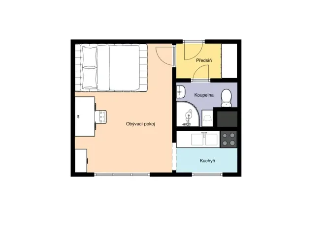 Prodej bytu 1+1, Praha - Braník, Novodvorská, 26 m2