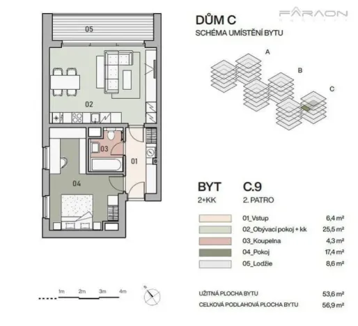 Pronájem bytu 2+kk, Praha - Vysočany, Pod Krocínkou, 60 m2