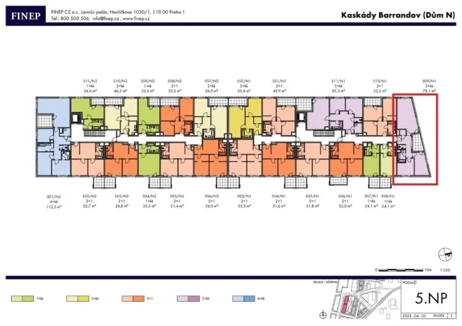 Prodej bytu 3+kk, Praha - Hlubočepy, Voskovcova, 78 m2