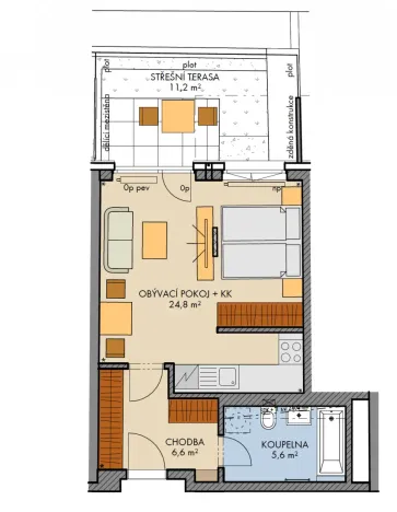 Prodej bytu 1+kk, Praha - Chodov, Bartůňkova, 38 m2