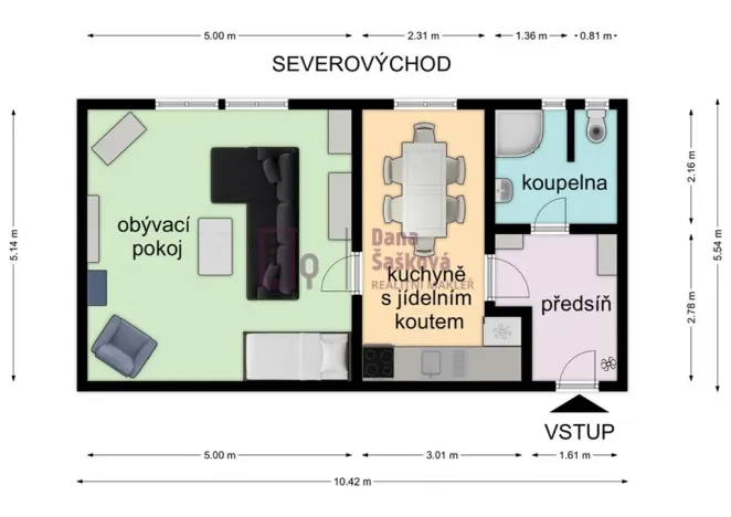Pronájem bytu 1+1, Jindřichův Hradec - Jindřichův Hradec II, Třebického, 47 m2