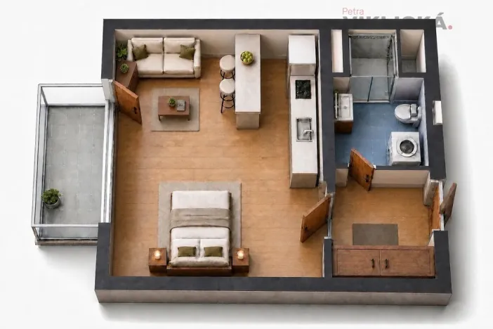 Pronájem bytu 1+kk, Brno - Horní Heršpice, Řepova, 34 m2