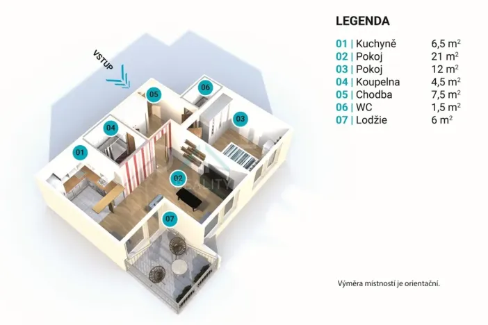 Pronájem bytu 2+kk, Brno, Leskauerova, 54 m2