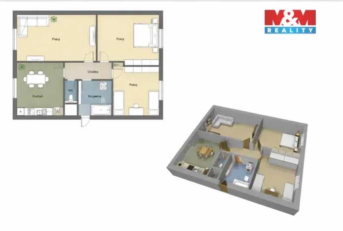 Prodej bytu 3+1, Rychnov nad Kněžnou, Mírová, 70 m2
