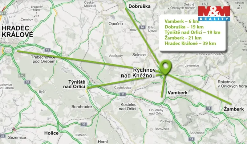 Prodej bytu 3+1, Rychnov nad Kněžnou, Mírová, 70 m2
