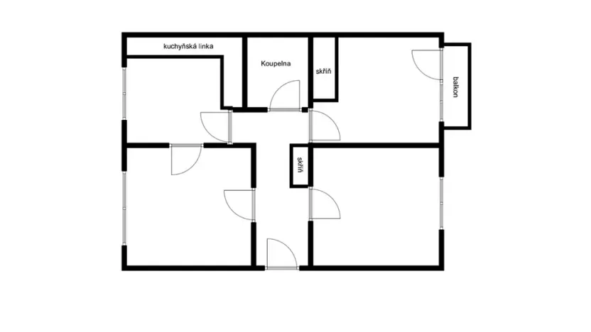 Pronájem bytu 3+1, Zlín, Česká, 68 m2