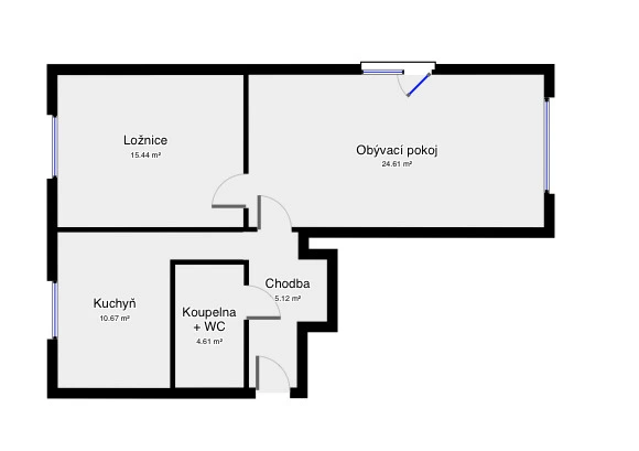Pronájem bytu 2+1, Praha - Hloubětín, Poděbradská, 54 m2