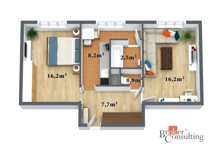 Prodej bytu 2+1, Planá, Fučíkova, 58 m2