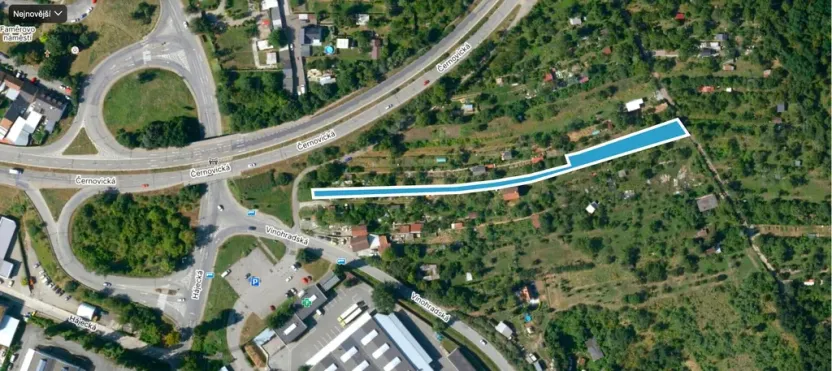 Prodej zahrady, Brno - Černovice, Vinohradská, 1746 m2
