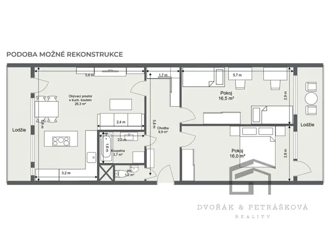 Prodej bytu 3+1, Praha - Vršovice, Uzbecká, 74 m2