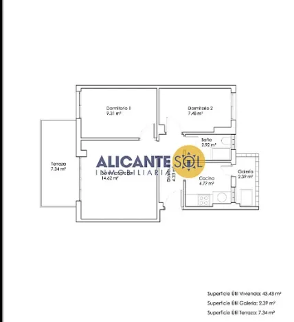 Prodej bytu 3+kk, Santa Pola, COSTA BLANCA, Španělsko, 52 m2