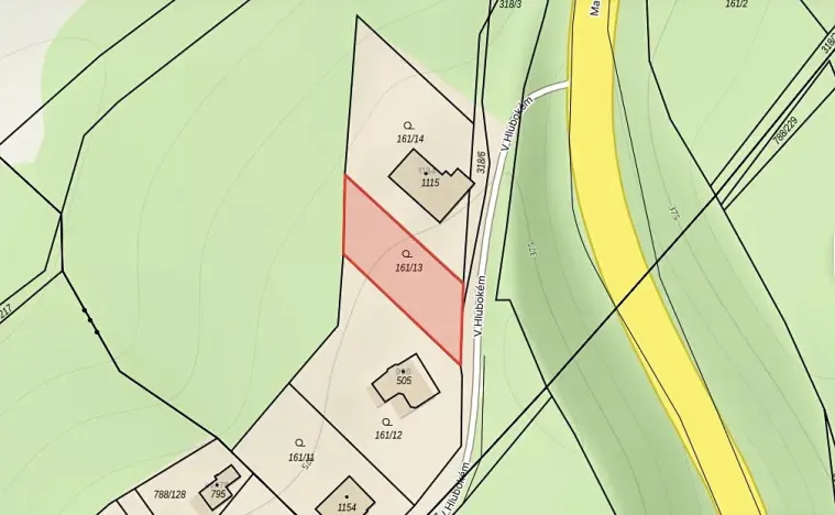 Prodej pozemku pro bydlení, Rudná, V Hlubokém, 522 m2