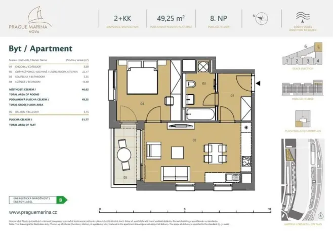 Pronájem bytu 2+kk, Praha - Holešovice, V přístavu, 54 m2