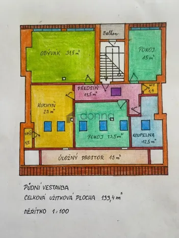 Pronájem bytu 3+1, Praha, Na líše, 134 m2