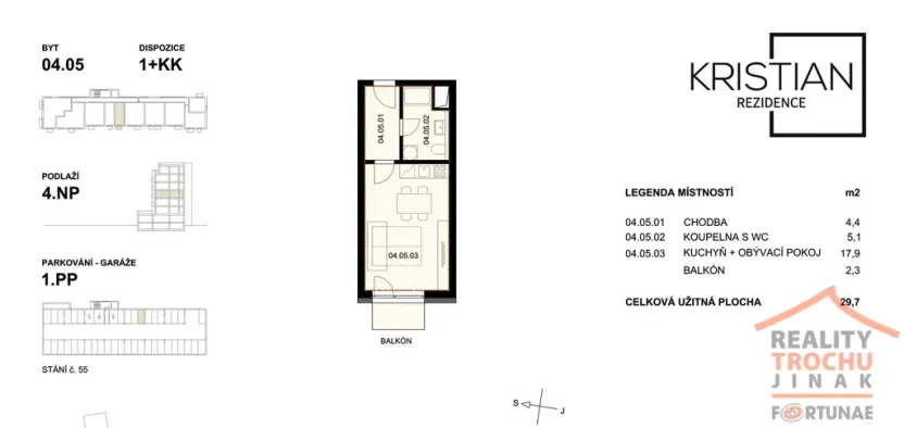Pronájem bytu 1+kk, Hradec Králové, Pod Zámečkem, 27 m2