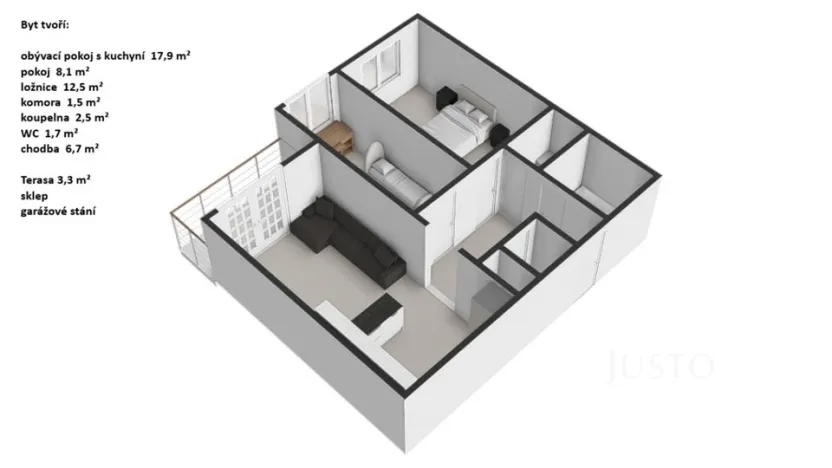 Prodej bytu 3+kk, Praha - Uhříněves, Oty Bubeníčka, 51 m2