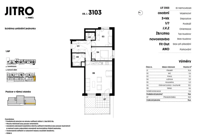 Prodej bytu 3+kk, 76 m2