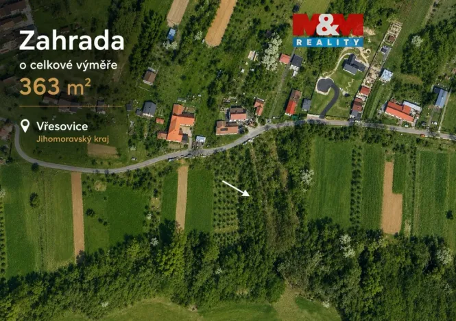 Prodej zahrady, Vřesovice, 363 m2