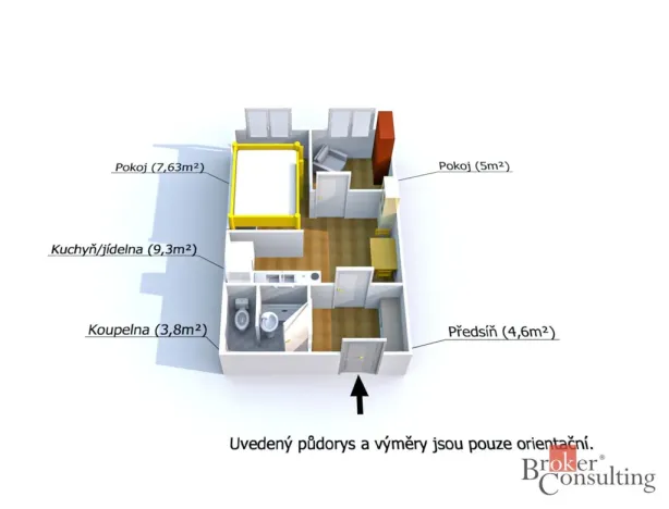 Prodej bytu 1+kk, Plzeň - Bolevec, Žlutická, 31 m2