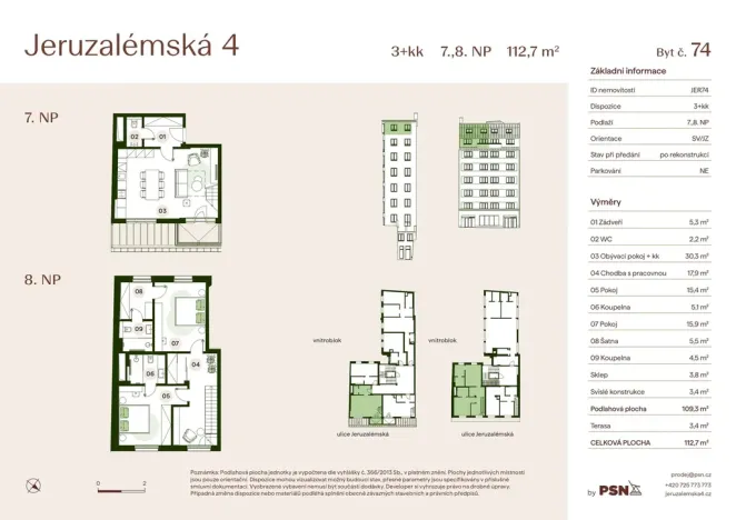 Prodej bytu 3+kk, Praha, Jeruzalémská, 106 m2