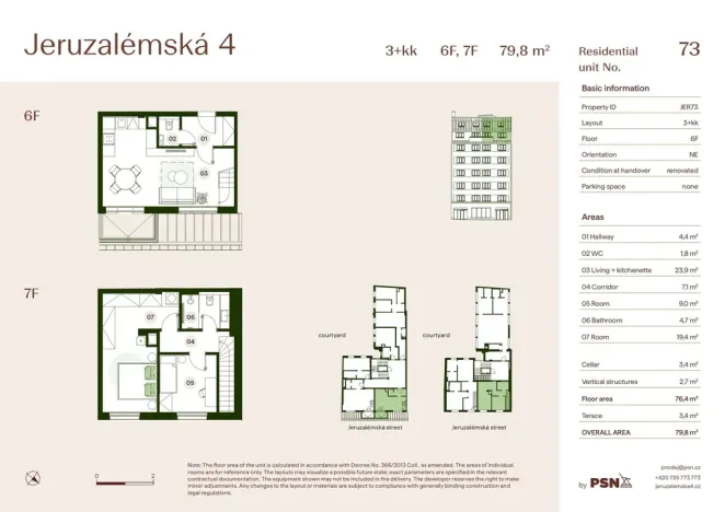 Prodej bytu 3+kk, Praha, Jeruzalémská, 74 m2