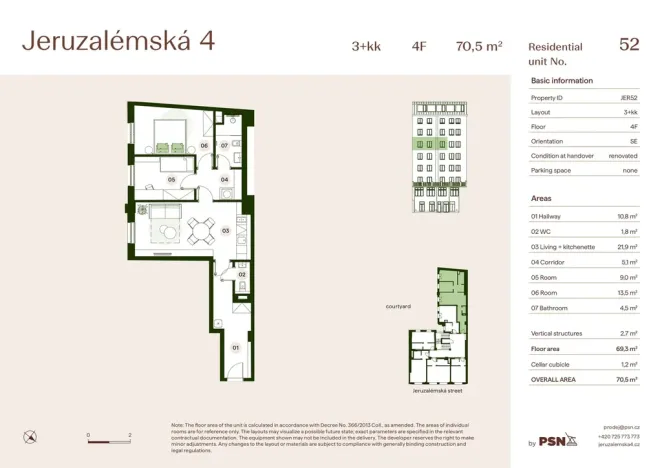 Prodej bytu 3+kk, Praha, Jeruzalémská, 67 m2