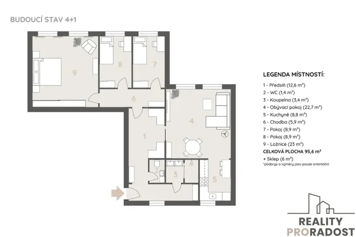 Prodej bytu 3+1, Brno, Jugoslávská, 95 m2