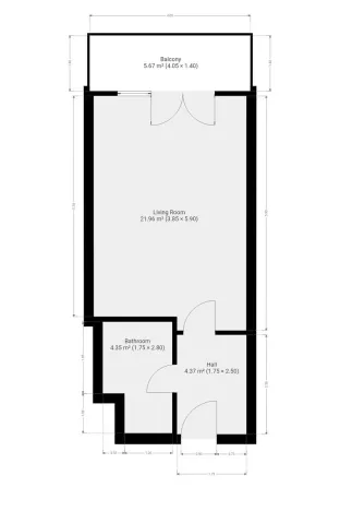 Pronájem bytu 1+kk, Praha - Vysočany, Poděbradská, 33 m2