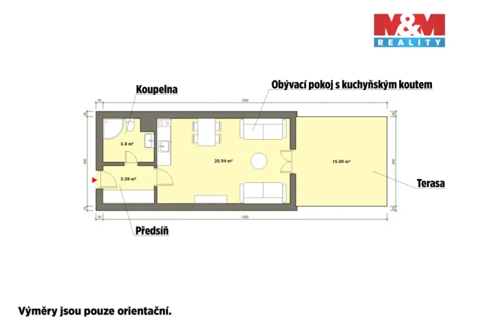Prodej bytu 1+kk, Mariánské Lázně, Masarykova, 28 m2