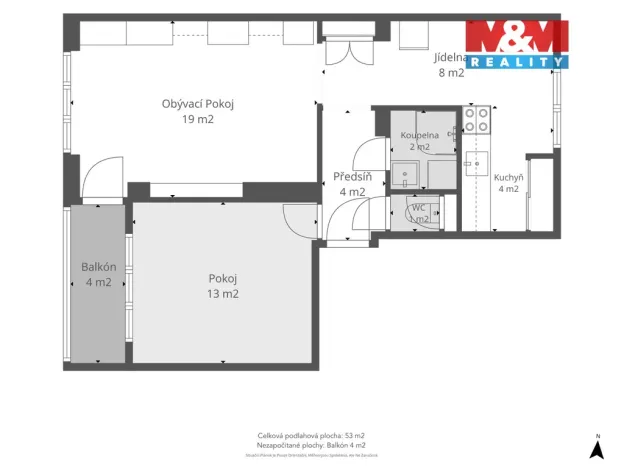 Prodej bytu 2+1, Unhošť, Karla Čapka, 51 m2