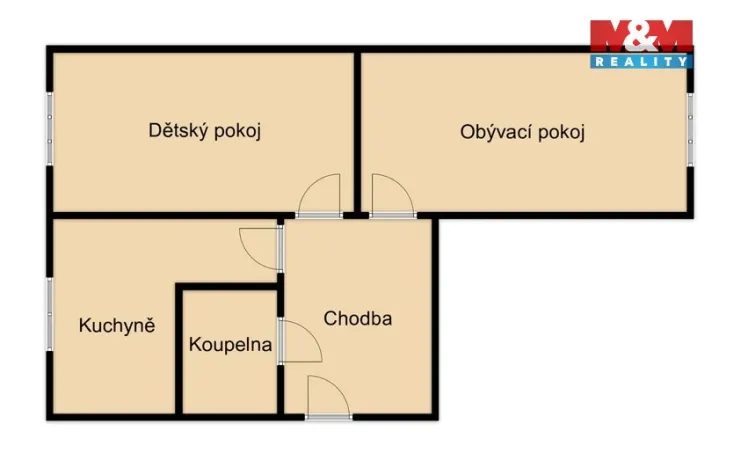 Prodej bytu 2+1, Pacov, Na Blatech, 54 m2