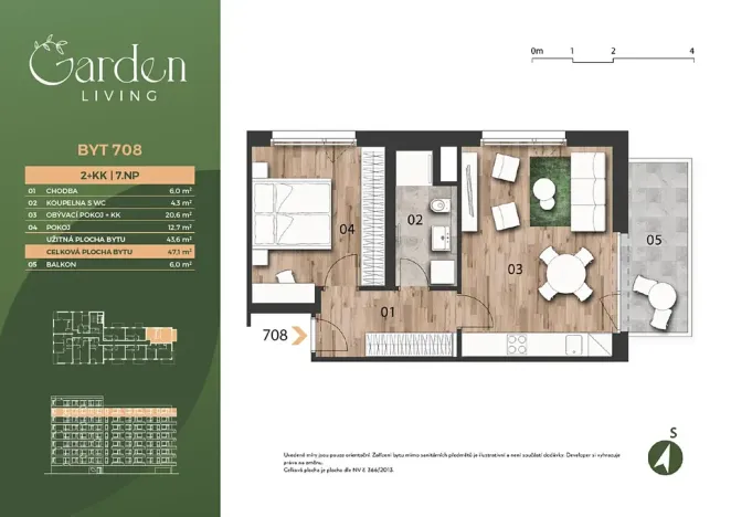 Prodej bytu 2+kk, Praha, Ocelkova, 47 m2