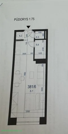 Pronájem bytu 1+kk, Zbýšov, čtvrť Padělky, 30 m2